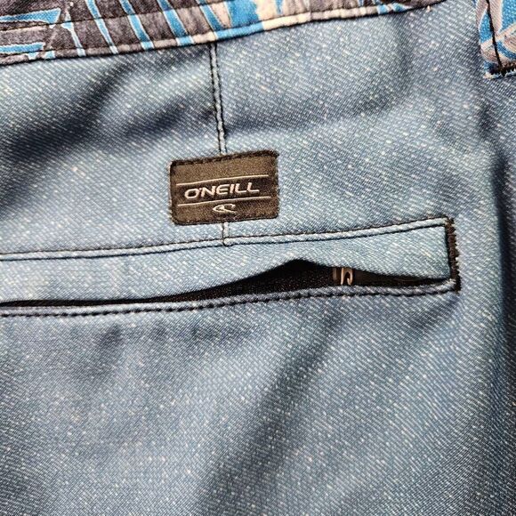 O'Neill Board Shorts Mens Size 30 Blue Palm Tree Print Swim Trunks - Picture 10 of 11